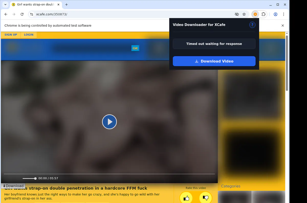 Xcafe Video Downloader browser extension screenshot 2